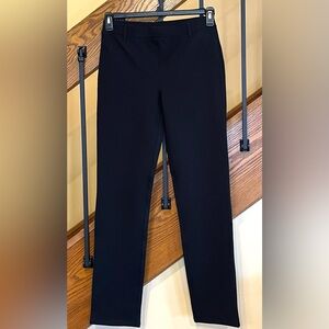 Quince Pants Ultra Stretch Ponte Straight Leg Faux Pockets Black SZ. Small